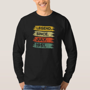 71th Birthday Retro Vintage Legend Since July 1951 T-Shirt