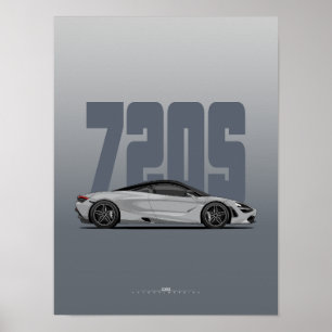 720S Supercar Poster – Blade Silver