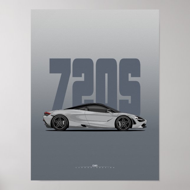 720S Supercar Poster – Blade Silver (Front)