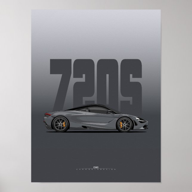 720S Supercar Poster – Storm Grey (Front)