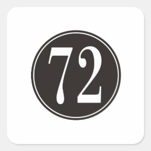 #72 Black Circle Square Sticker