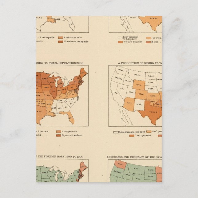 72 Density, proportion, increase, foreign born Postcard (Front)