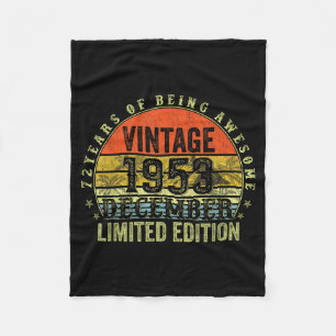 72 Year Old Birthday Gifts For Men December 1953 7 Fleece Blanket