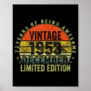 72 Year Old Birthday Gifts For Men December 1953 7 Poster