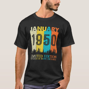 72 Year Old January 1950 72Nd Birthday Retro Vinta T-Shirt