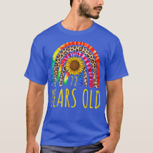 72 Years Old 72nd Birthday Tie Dye Sunflower Leopa T-Shirt