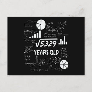 72 Years Old Bday Math Teacher 72nd Birthday Gift Postcard
