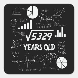 72 Years Old Bday Math Teacher 72nd Birthday Gift Square Sticker