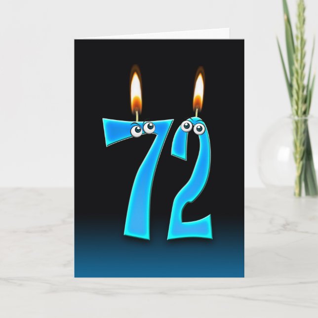 72nd Birthday Candles Card (Front)