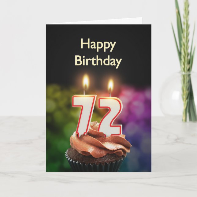 72nd Birthday card with Candles (Front)