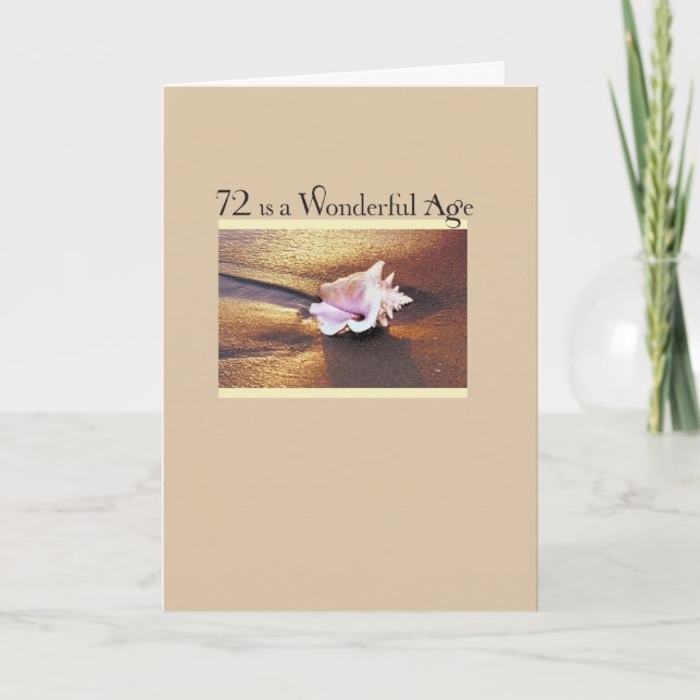 72nd Birthday Golden Seashell Card (Front)