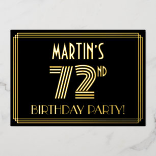 72nd Birthday Party — Art Deco Style “72” + Name