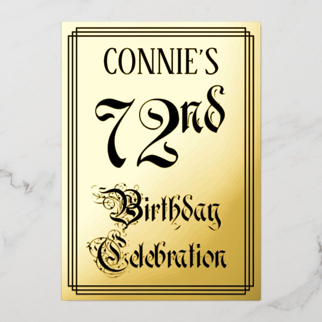 72nd Birthday Party — Elegant Script + Custom Name (Front)
