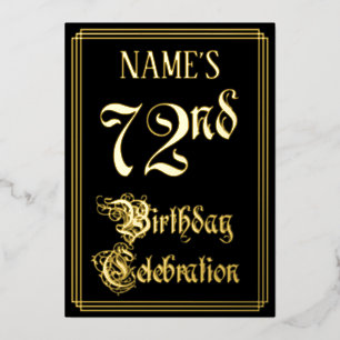 72nd Birthday Party — Fancy Script & Custom Name