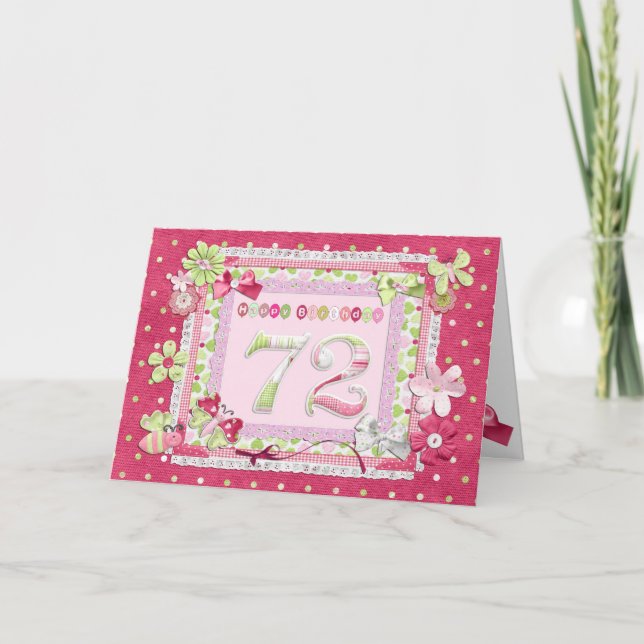 72nd birthday scrapbooking style card (Front)
