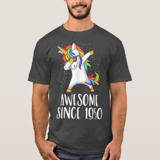 72nd birthday, unicorn dab, Awesome since 1950  T-Shirt