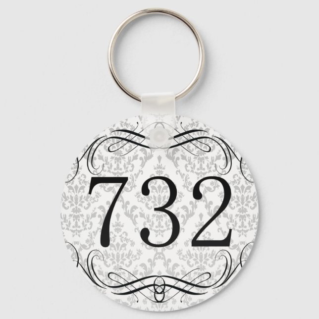 732 Area Code Key Ring (Front)