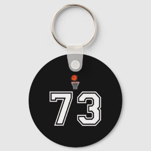 73 Number Basketball Style Vintage White Premium Key Ring