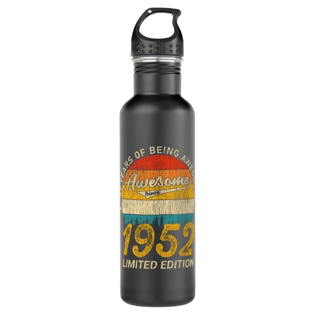 73 Year Old 1952 Retro Awesome 73rd Birthday Gift 710 Ml Water Bottle (Front)