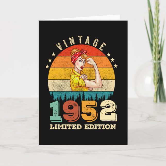 73 Year Old Bday 1952 Vintage 73rd Birthday Women Card (Front)