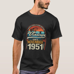 73 Year Old Fishing Lover 73rd Birthday Born Novem T-Shirt