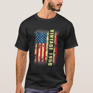 73 Year Old  Vintage 1950 American Flag 73rd Birth T-Shirt