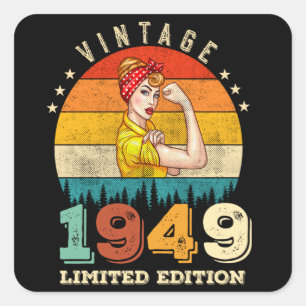 73 Year Old Women Bday 1949 Vintage 73rd Birthday Square Sticker