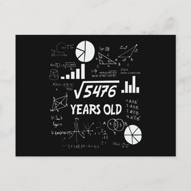 73 Years Old Bday Math Teacher 73rd Birthday Gift Postcard (Front)