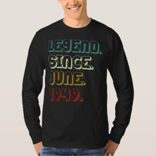 73 Years Old Legend Since June 1949 73rd Birthday T-Shirt