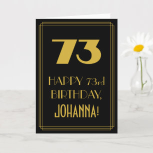 73rd Birthday – Art Deco Inspired Look "73" & Name Card