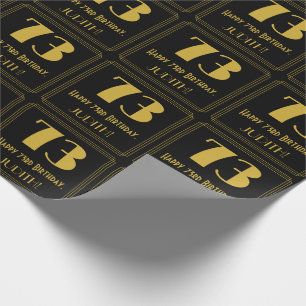 73rd Birthday ~ Art Deco Inspired Look "73", Name Wrapping Paper
