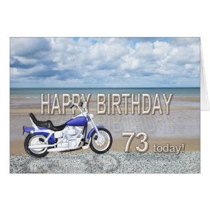 73rd birthday card with a motor bike