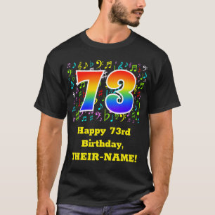73rd Birthday: Colourful Music Symbols, Rainbow 73 T-Shirt