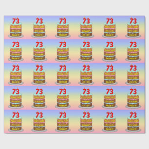 73rd Birthday: Fun Cake and Candles + Custom Name Wrapping Paper