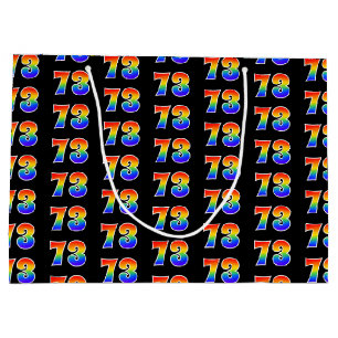 73rd Birthday: Fun Rainbow Event Number 73 Pattern Large Gift Bag