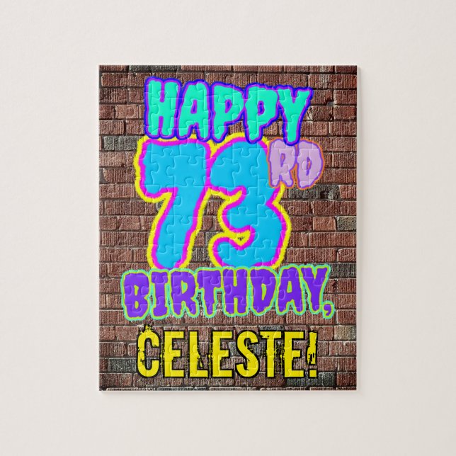 73rd Birthday ~ Fun, Urban Graffiti Inspired Look Jigsaw Puzzle (Vertical)