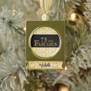 73rd Birthday Gold Plated Banner Ornament