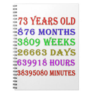 73rd Birthday Milestones Notebook