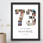 73rd Birthday Number 73 Custom Photo Collage Poster<br><div class="desc">Celebrate 73rd birthday with this personalised number 73 photo collage poster. This customisable gift is also perfect for wedding anniversary. It's a great way to display precious memories from your wedding and married life. The poster features a collage of photos capturing those special moments, and it can be customised with...</div>