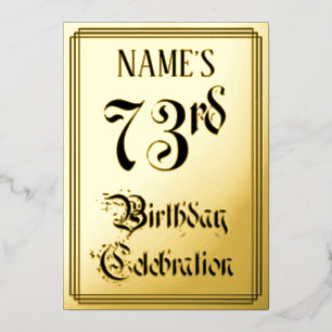 73rd Birthday Party — Elegant Script + Custom Name