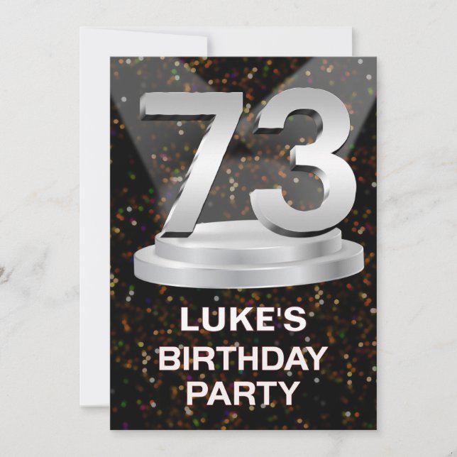 73rd Birthday Party Invitation Add a Name (Front)