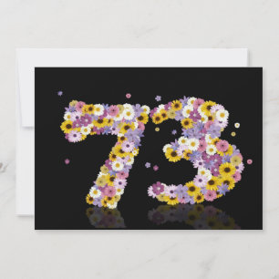 73rd Birthday party, with flowered letters Invitation