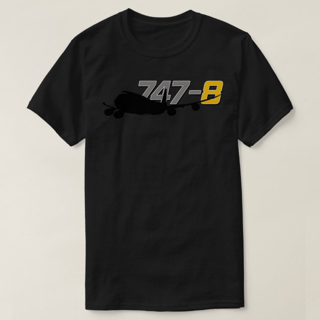 747 8 Jumbo Jet T-Shirt (Design Front)