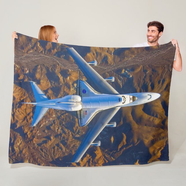 747 SPACE SHUTTLE CARRIER AIRCRAFT FLEECE BLANKET (In Situ)