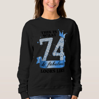 74 & Fabulous I Blue White Party Group Candid Phot Sweatshirt