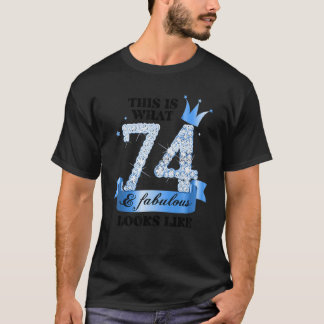 74 & Fabulous I Blue White Party Group Candid Phot T-Shirt