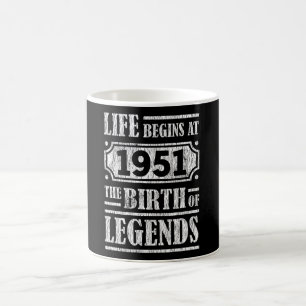 74 Year Old 1951 Birth Of Legend 74th Birthday Coffee Mug