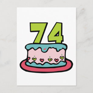 74 Year Old Birthday Cake Postcard