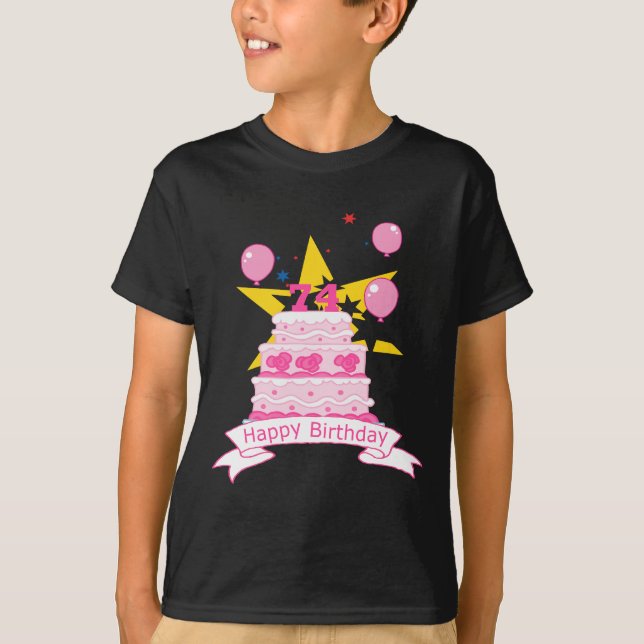 74 Year Old Birthday Cake T-Shirt (Front)