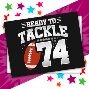 74 Year Old Tackle Football Party 74th Birthday Postcard